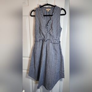 Hope and Harlow Sleeveless Black And White Gingham 100% cotton V-neck Dress Sz 8